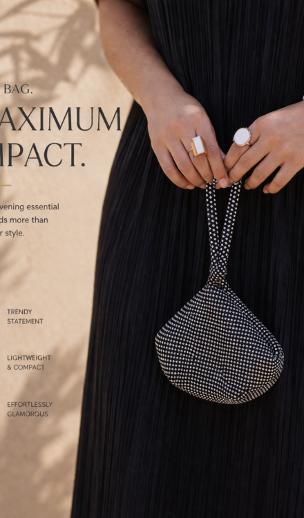 Black Silver Teardrop Bag