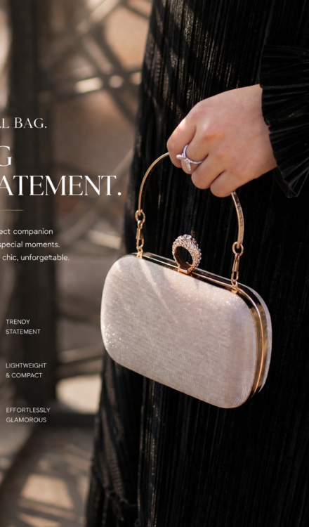 Light Gold elegant clutch with a subtle shimmer and texture