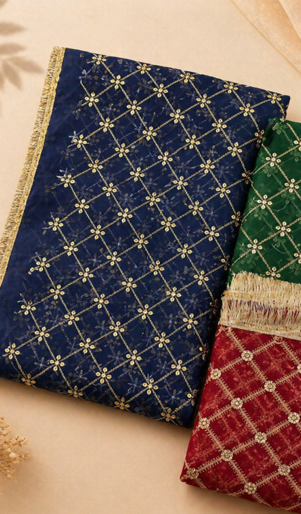 Net Dupatta fancy ( Red, Blue , Green )