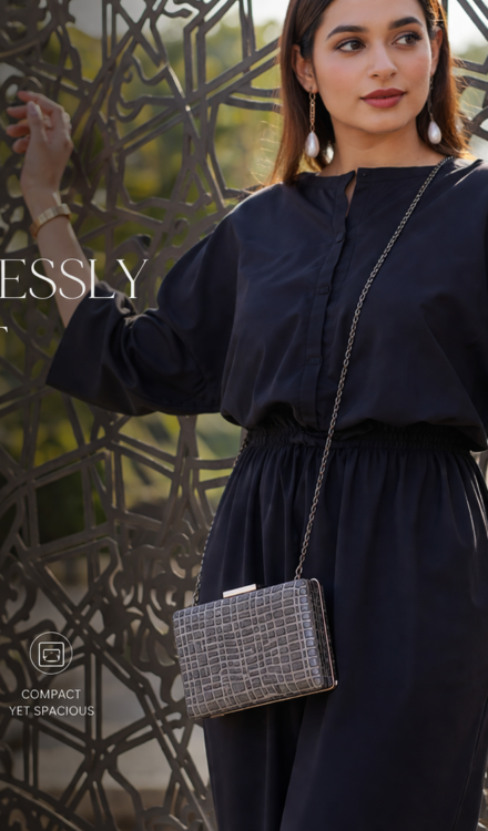 Rectangular Shape Handbag with a Chain Strap textured pattern